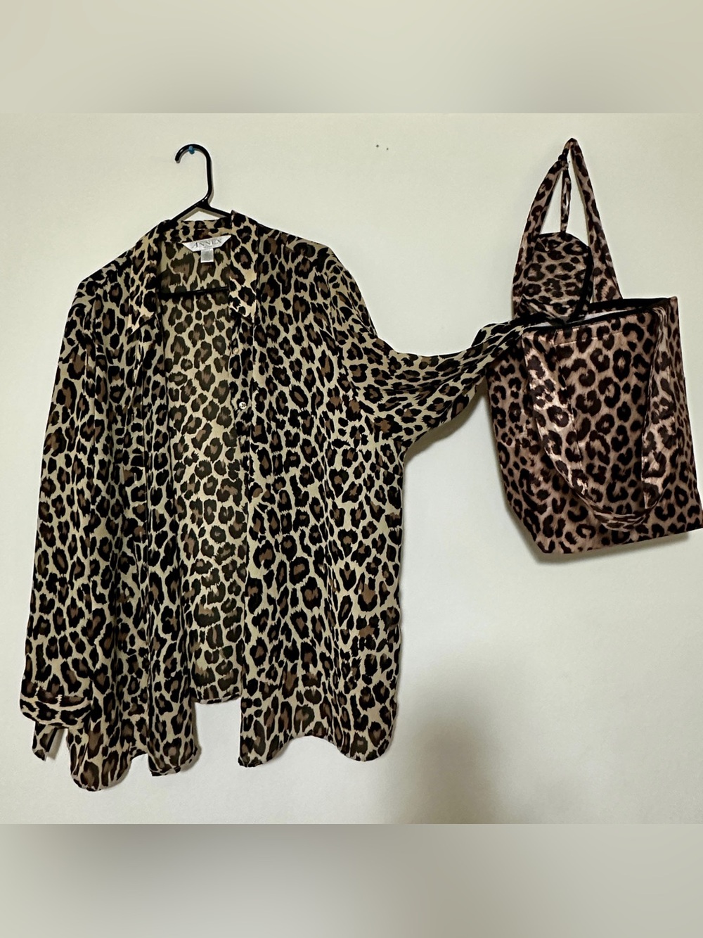 Beach/Pool animal print blouse and bag combo
